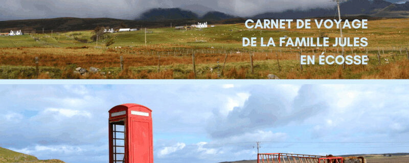 Couverture du livre Cabines téléphoniques et vaches à poils longs - Carnet de voyage en Ecosse
